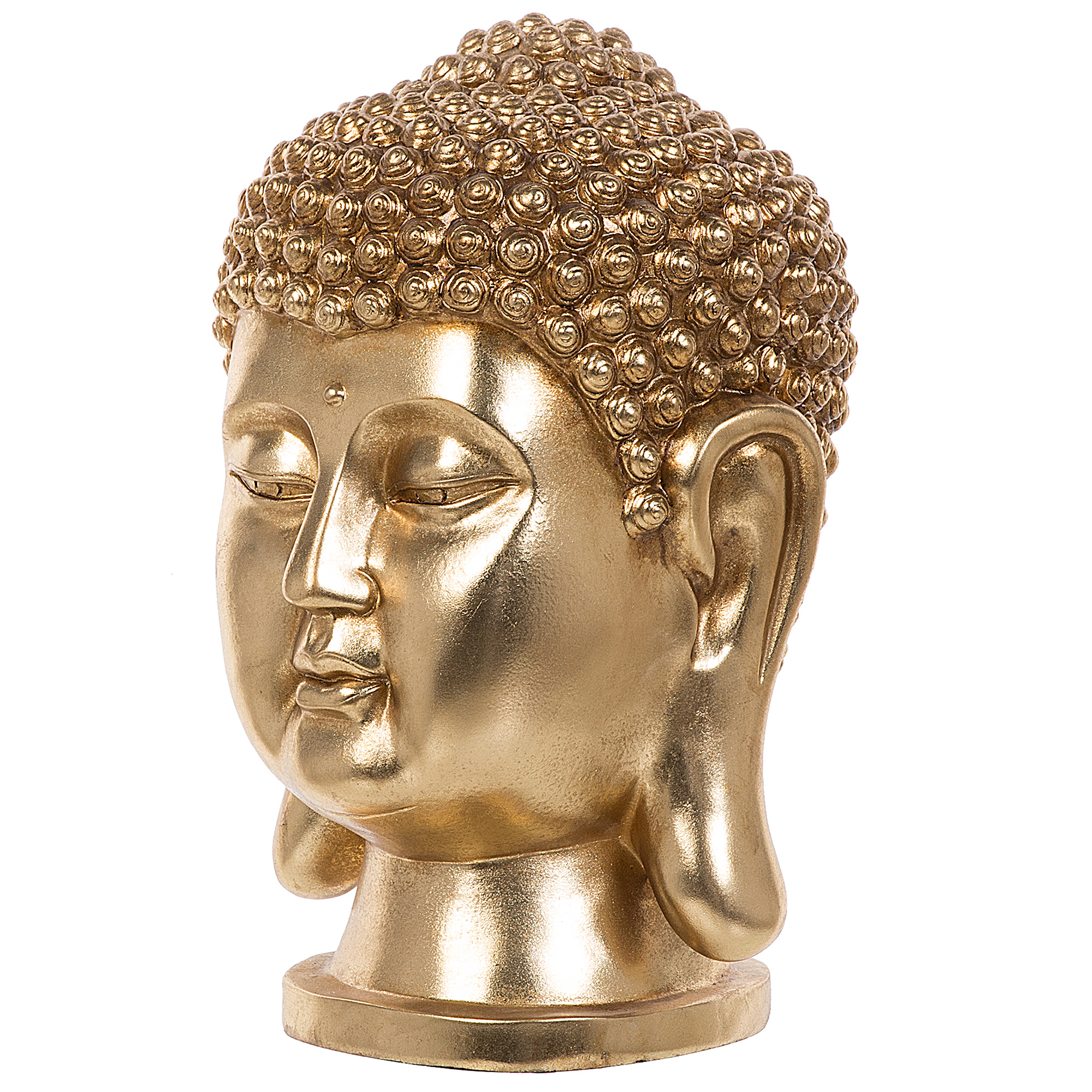 Beliani Decorative Figurine Gold Ceramic Buddha Head Statuette Ornament Glamour Style Decor Accessories
