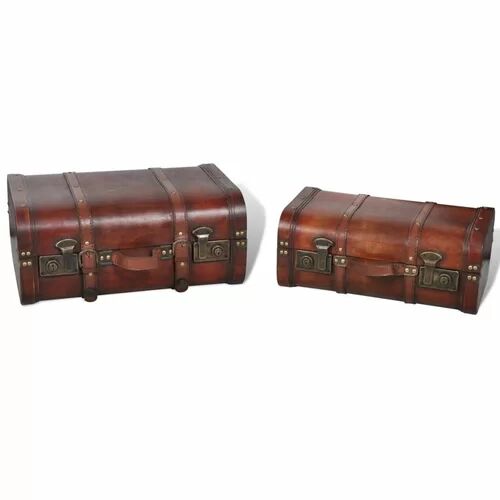 Bloomsbury Market Alvares 2 Piece Vintage Wooden Treasure Chest Set Bloomsbury Market  - Size: Large