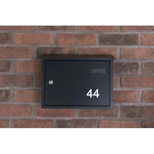 Dakota Fields Guse Locking Wall Mounted Letter Box Dakota Fields Colour: Black, Number: 44  - Size: Large