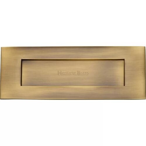 Heritage Brass Letterbox Heritage Brass Size: 7.6 cm H x 20.3 cm W, Colour: Antique Brass  - Size: 7cm H X 28cm W
