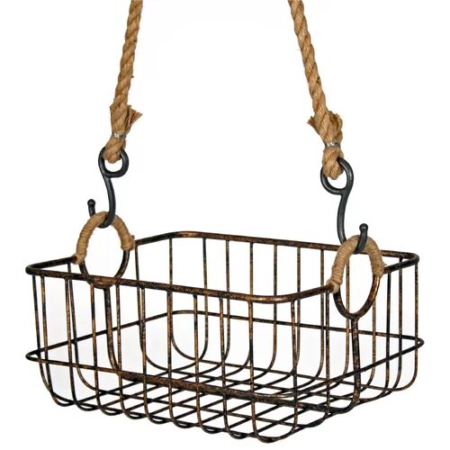 Brambly Cottage Hanging Metal/Wire Basket Brambly Cottage  - Size: 45cm H X 110cm W X 60cm D