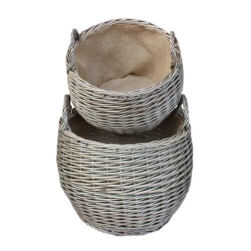 Brambly Cottage 2 Piece Stumpy Wicker Basket Set Brambly Cottage  - Size: 150cm -300cm H X 80cm -200cm W