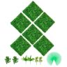 VEVOR Artificial Boxwood Panels, 6 PCS 20"x20" Boxwood Hedge Wall Panels, PE Artificial Grass Backdrop Wall 1.6", Privacy Hedge Screen for Decoration of Outdoor, Indoor, Garden, Fence, and Backyard