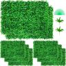 VEVOR Artificial Boxwood Panel 8pcs Boxwood Hedge Wall Panels Artificial Grass Backdrop Wall 24X16 4cm Green Grass Wall, Fake Hedge for Decor Privacy Fence Indoor Outdoor Garden Backyard