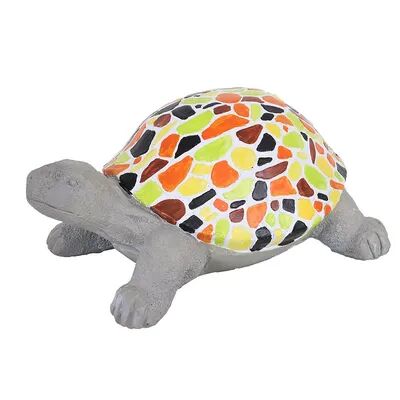 SUNNYDAZE DECOR Sunnydaze Mildred the Magnanimous Mosaic Turtle Statue - 10.5-Inch, Grey