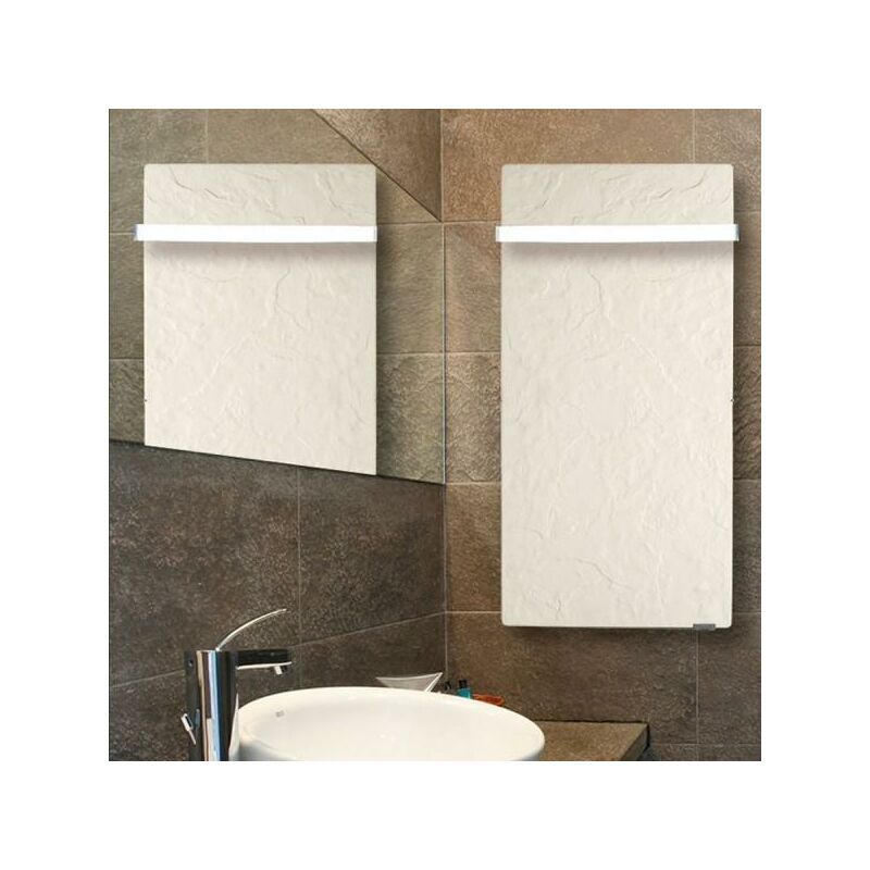 VALDEROMA Sèche-serviettes TOUCH SILICIUM Ardoise Blanche 800W Vertical