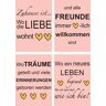 Artland Poster »Wo die Liebe wohnt«, Sprüche & Texte, (4 St.), Poster, Wandbild, Bild, Wandposter pink B/H: 29,7 cm x 42 cm B/H: 29,7 cm x 42 cm unisex