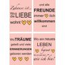 Artland Poster »Wo die Liebe wohnt«, Sprüche & Texte, (4 St.), Poster, Wandbild, Bild, Wandposter  pink  B/H: 29,7 cm x 42 cm pink