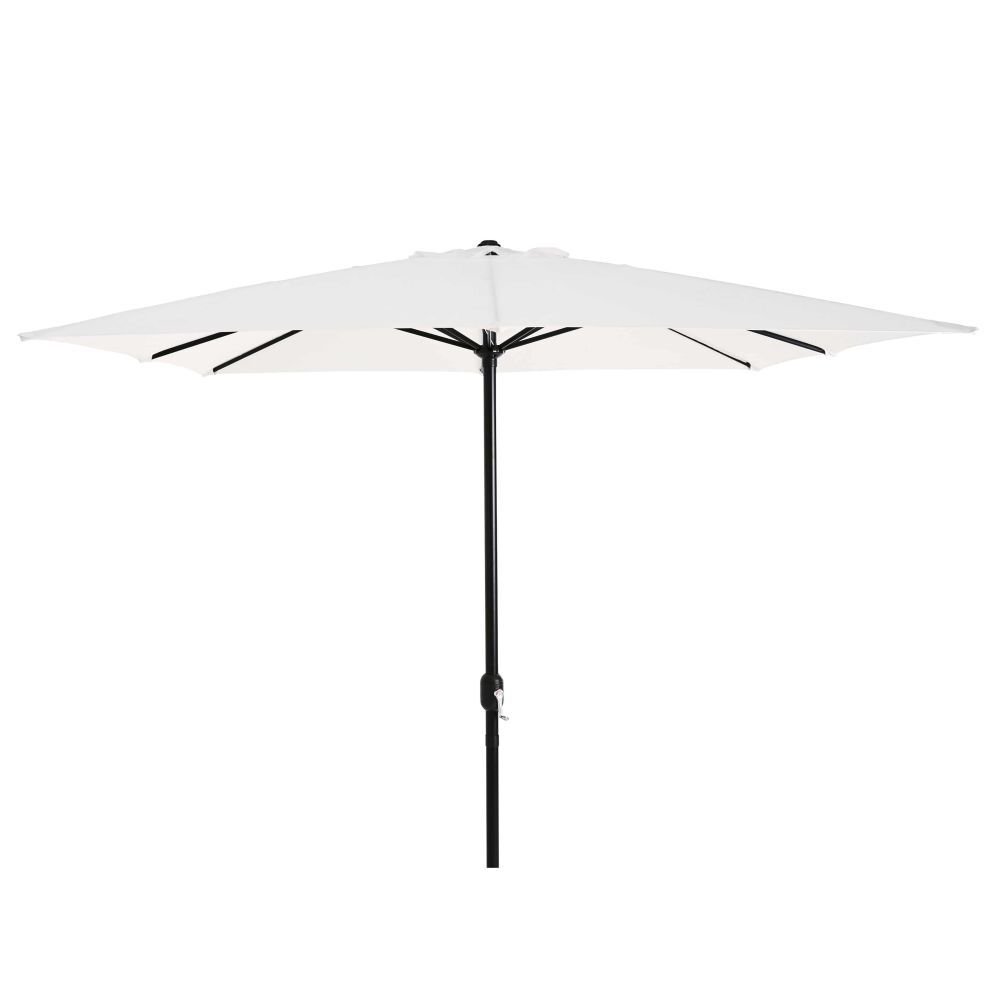 Maisons du Monde Parasol carré en aluminium noir et toile blanc cassé