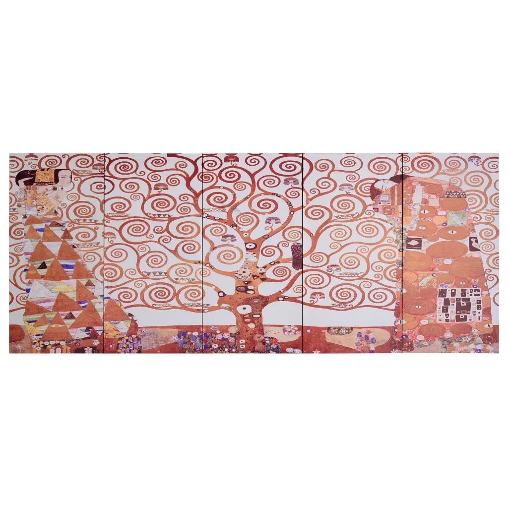 vidaXL Ensemble de tableau sur toile Arbre Jaune 200x80 cm