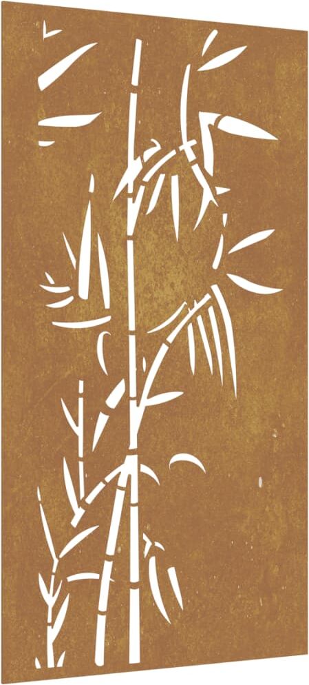 vidaXL Décoration murale jardin 105x55 cm acier corten design bambou