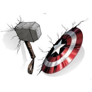 Komar Wandtattoo »Avengers Hammer & Shield«, (4 St.), 100x70 cm (Breite x... bunt