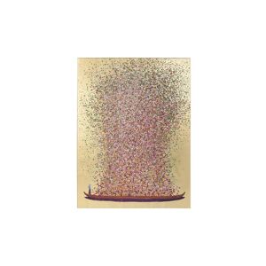 KARE Wandbild »Touched Flower Boat 100 x 80 cm, Goldfarben/Pink« goldfarben