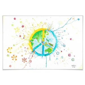 Wall-Art Poster »Peace«, Peace-Zeichen, (1 St.), Poster ohne Bilderrahmen bunt Größe