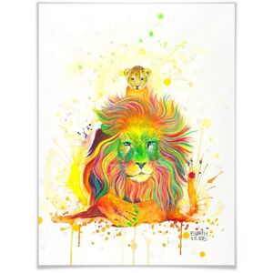 Wall-Art Poster »A Kings Pride König der Löwen«, Schriftzug, (1 St.), Poster... bunt Größe