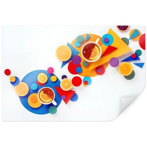 Wall-Art Poster »Geometrische Tee Party Küche«, Abstrakt, (1 St.), Poster... bunt Größe
