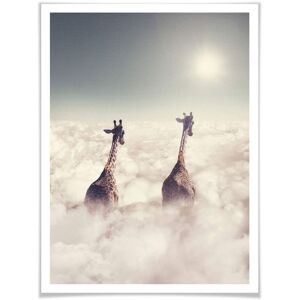 Wall-Art Poster »Safari Giraffen in den Wolken«, Tiere, (1 St.), Poster ohne... bunt Größe