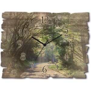 Artland Wanduhr »Holzuhr Sonniger Wald«, wahlweise mit Quarz- oder... grün Größe