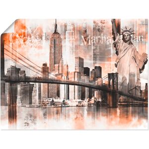 Artland Wandbild »New York Skyline Collage V«, Amerika, (1 St.), als... orange Größe