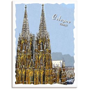 Artland Leinwandbild »Köln Dom Grafik«, Köln, (1 St.), auf Keilrahmen gespannt braun Größe