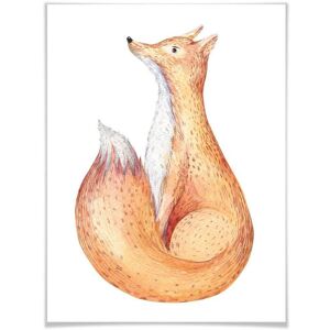 Wall-Art Poster »Waldtiere Fuchs«, Tiere, (1 St.), Poster ohne Bilderrahmen bunt Größe