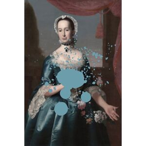 queence Acrylglasbild »Frau« blau Größe