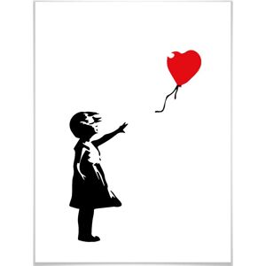 Wall-Art Poster »Graffiti Bilder Girl with the red balloon«, Menschen, (1... bunt Größe