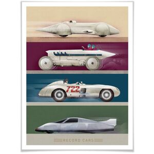 Wall-Art Poster »Vintage Auto Retro Rennwagen«, Autos, (1 St.), Poster ohne... bunt Größe