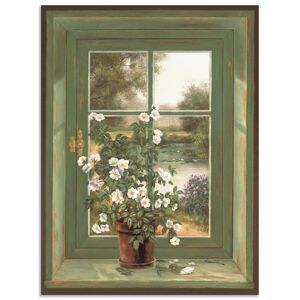 Artland Wandbild »Wildrosen am Fenster«, Arrangements, (1 St.), als Alubild,... grün Größe