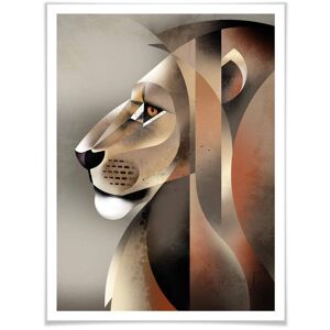 Wall-Art Poster »Lion«, Löwen, (1 St.), Poster ohne Bilderrahmen bunt Größe