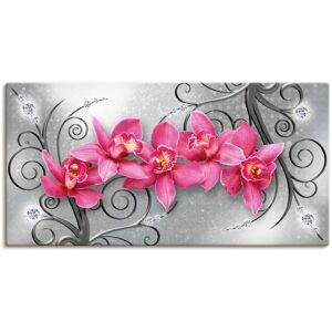 Artland Wandbild »rosa Orchideen auf Ornamenten«, Blumenbilder, (1 St.), als... pink Größe