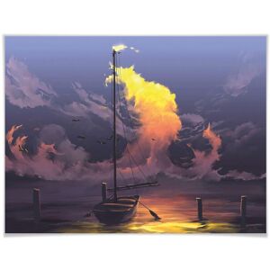 Wall-Art Poster »Surrealismus Bild Segelboot«, Boote & Schiffe, (1 St.),... bunt Größe