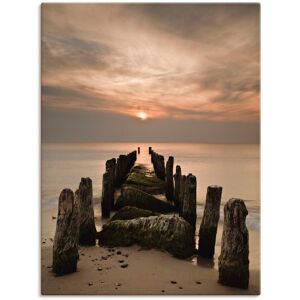 Artland Leinwandbild »Sonnenuntergang an der Ostsee«, Sonnenaufgang &... braun Größe