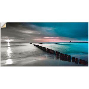 Artland Wandbild »Ostsee mit Sonnenaufgang s/w«, Gewässer, (1 St.), als... blau Größe