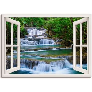 Artland Wandbild »Fensterblick Wasserfall in Kanchanaburi«, Fensterblick, (1... weiss Größe