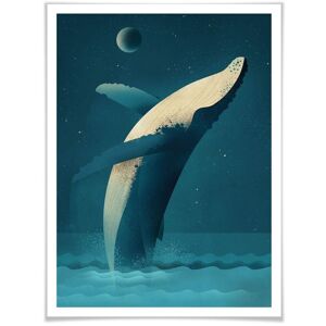 Wall-Art Poster »Humpback Whale«, Schriftzug, (1 St.), Poster ohne Bilderrahmen bunt Größe