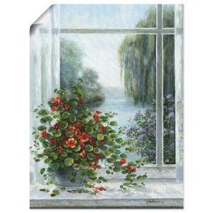 Artland Wandbild »Kapuzinerkresse am Fenster«, Arrangements, (1 St.), als... grau Größe