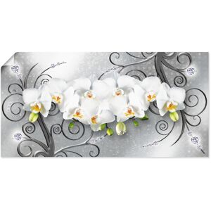 Artland Wandbild »weisse Orchideen auf Ornamenten«, Blumenbilder, (1 St.),... grau Größe