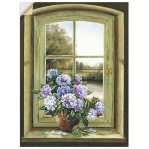 Artland Wandbild »Hortensien am Fenster«, Arrangements, (1 St.), als Alubild,... grün Größe