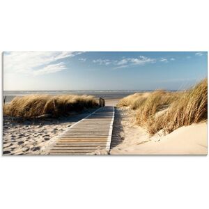 Artland Glasbild »Nordseestrand auf Langeoog - Steg«, Strand, (1 St.), in... naturfarben Größe