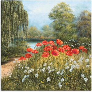 Artland Wandbild »Mohnwiese am See«, Blumenwiese, (1 St.), als Alubild,... grün Größe