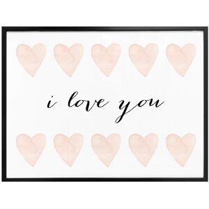 Wall-Art Poster »I love you«, Schriftzug, (1 St.), Poster ohne Bilderrahmen weiss Größe