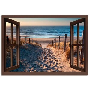 Artland Wandbild »Fensterblick Weg zum Nordseestrand«, Strand, (1 St.), als... naturfarben Größe