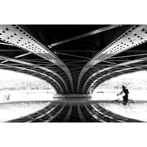queence Acrylglasbild »Brücke« schwarz Größe