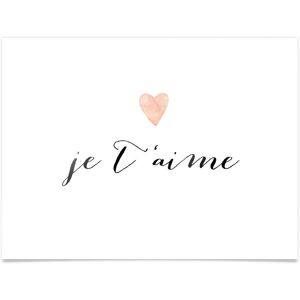 Wall-Art Poster »Je t'aime«, Schriftzug, (1 St.), Poster ohne Bilderrahmen weiss Größe