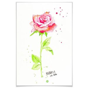 Wall-Art Poster »Rose«, Blumen, (1 St.), Poster ohne Bilderrahmen bunt Größe