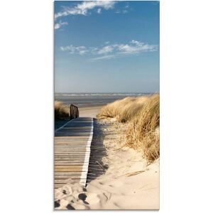 Artland Glasbild »Nordseestrand auf Langeoog - Steg«, Strand, (1 St.), in... naturfarben Größe