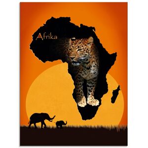 Artland Glasbild »Afrika der schwarze Kontinent«, Wildtiere, (1 St.), in... orange Größe