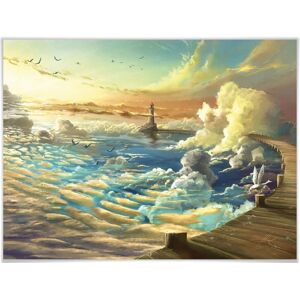 Wall-Art Poster »Surrealismus Bild Ufer des Himmels«, Schriftzug, (1 St.),... bunt Größe