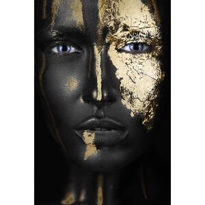 queence Acrylglasbild »Anuket«, Frau, (1 St.) schwarz/goldfarben Größe